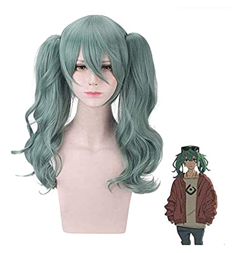 Wig Anime Cosplay Vocaloid Hatsune Miku Sand Planet Green Pferdeschwänze Perücke Cosplay Kostüm Sunano Wakusei Frauen Hitzebeständige Kunsthaarperücken von Uearlid