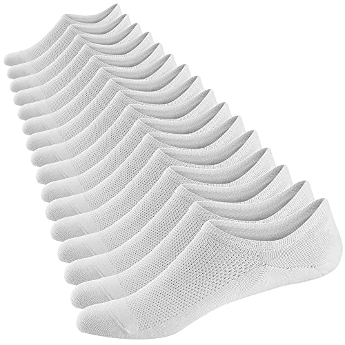 Herren Sneaker Socken Atmungsaktiv Unsichtbar Socken Kurzsocken Baumwoll Knöchelsocken Low Cut Sportsocken (Style B-Weiß (8 Paar),44-48) von Ueither