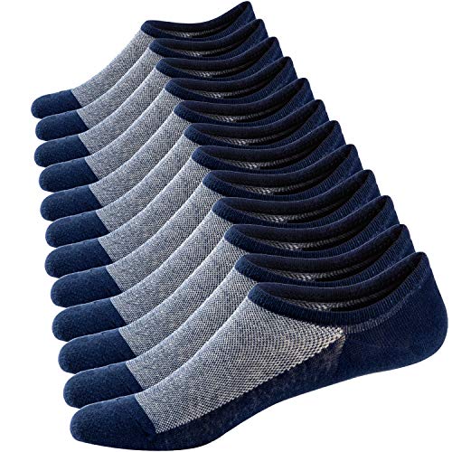 Herren Sneaker Socken Atmungsaktiv Unsichtbar Socken Kurzsocken Baumwoll Knöchelsocken Low Cut Sportsocken (Navy blau (6 Paar),38-44) von Ueither