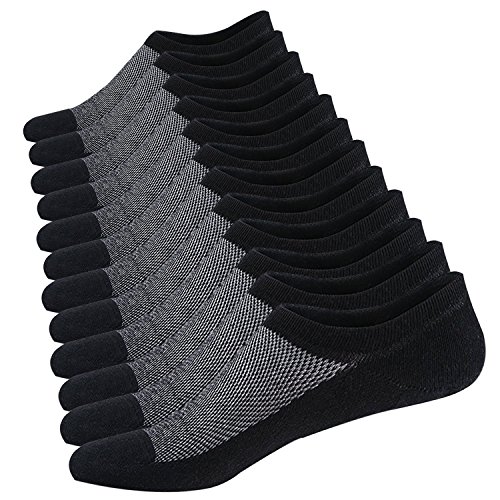 Herren Sneaker Socken Atmungsaktiv Unsichtbar Socken Kurzsocken Baumwoll Knöchelsocken Low Cut Sportsocken (Schwarz (6 Paar),38-44) von Ueither