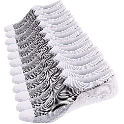 Herren Sneaker Socken Atmungsaktiv Unsichtbar Socken Kurzsocken Baumwoll Knöchelsocken Low Cut Sportsocken (Weiß (6 Paar),38-44) von Ueither