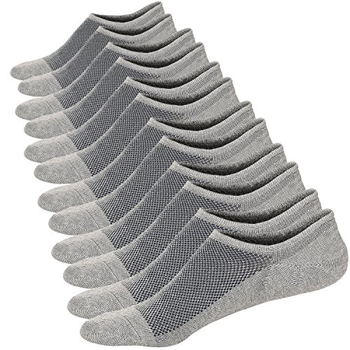 Herren Sneaker Socken Atmungsaktiv Unsichtbar Socken Kurzsocken Baumwoll Knöchelsocken Low Cut Sportsocken (Grau (6 Paar),44-48) von Ueither