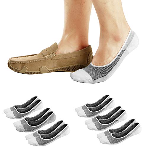 Ueither Herren Sneaker Socken Atmungsaktiv Low Cut Unsichtbar Socken Kurzsocken Baumwoll Knöchelsocken Sportsocken (Weiß (6 Paar), 38-43) von Ueither