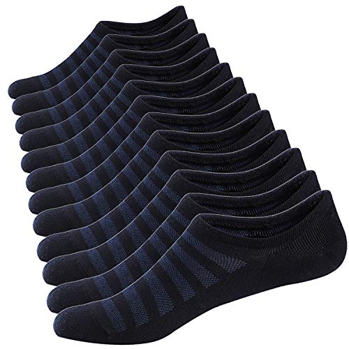 Ueither Sneaker Socken für Herren Atmungsaktiv Knöchel Socken Unsichtbar kurze Socken Baumwolle laufen Sport Socken - No Show (Navy Blau (6 Paar),44-48) von Ueither