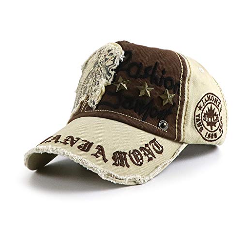 Ueither Herren Verstellbare Baseball Cap Baseballkappe 56-60 cm (Helles Beige) von Ueither