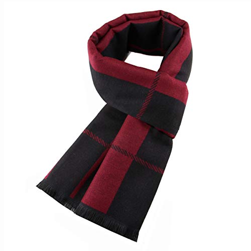 Ueither Herren Weich Warm Herbst und Winter Schal Komfortabel Eleganter Tartan Schals (180cm x 30cm, Farbe 41) von Ueither