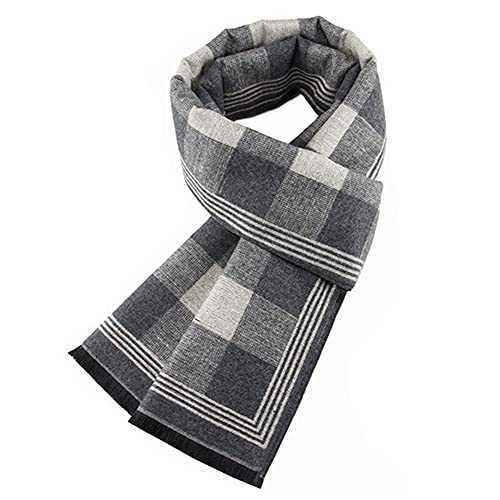 Ueither Herren Weich Warm Herbst und Winter Schal Komfortabel Eleganter Tartan Schals (180cm x 30cm, Farbe 47) von Ueither