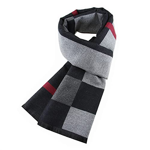 Ueither Herren Weich Warm Herbst und Winter Schal Komfortabel Eleganter Tartan Schals (180cm x 30cm, Farbe 52) von Ueither