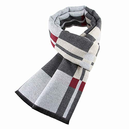 Ueither Herren Weich Warm Herbst und Winter Schal Komfortabel Eleganter Tartan Schals (180cm x 30cm, Farbe 54) von Ueither