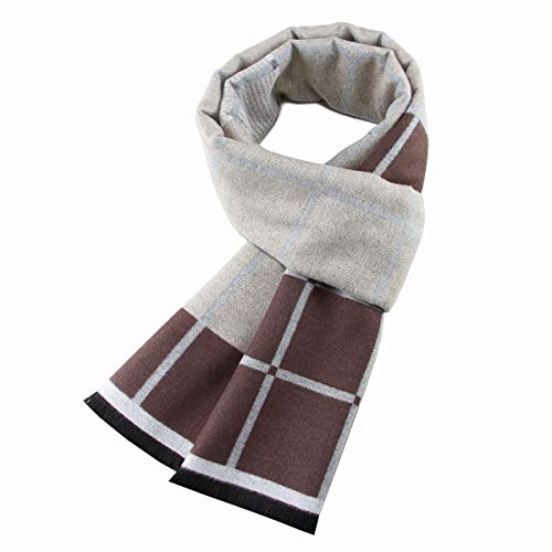Ueither Herren Weich Warm Herbst und Winter Schal Komfortabel Eleganter Tartan Schals (180cm x 30cm, Farbe 57) von Ueither
