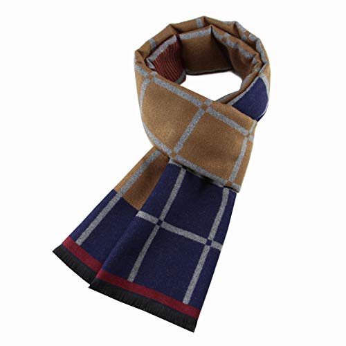 Ueither Herren Weich Warm Herbst und Winter Schal Komfortabel Eleganter Tartan Schals (180cm x 30cm, Farbe 60) von Ueither