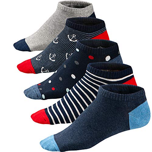 Ueither Lustigen Herren Socken Bunte Gemusterte Kurze Baumwolle Socken Sneakersocken Sportsocken 39-46 (Farbe 3) von Ueither