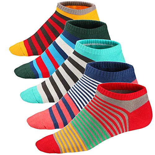 Ueither Lustigen Herren Socken Bunte Gemusterte Kurze Baumwolle Socken Sneakersocken Sportsocken 39-46 (Farbe 9) von Ueither