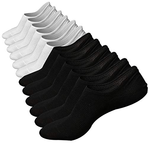 Ueither Sportliche, tief geschnittene Baumwollsocken für Männer mit Herren SneakerSocken Antirutsch-Funktion (Schwarz/Weiß (3 Paare Jeder),38-44) von Ueither