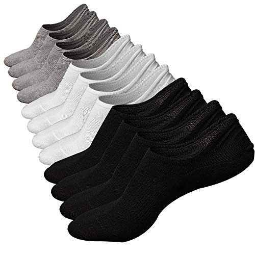 Ueither Sportliche, tief geschnittene Baumwollsocken für Männer mit Herren SneakerSocken Antirutsch-Funktion (Schwarz/Weiß/Grau (2 Paare Jeder),38-44) von Ueither