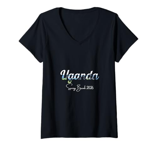 Damen Uganda Spring Break 2026 Urlaubsreisen T-Shirt mit V-Ausschnitt Damen Uganda Spring Break 2026 Urlaubsreisen T-Shirt mit V-Ausschnitt von Uganda Spring Break Clothes T-Shirts