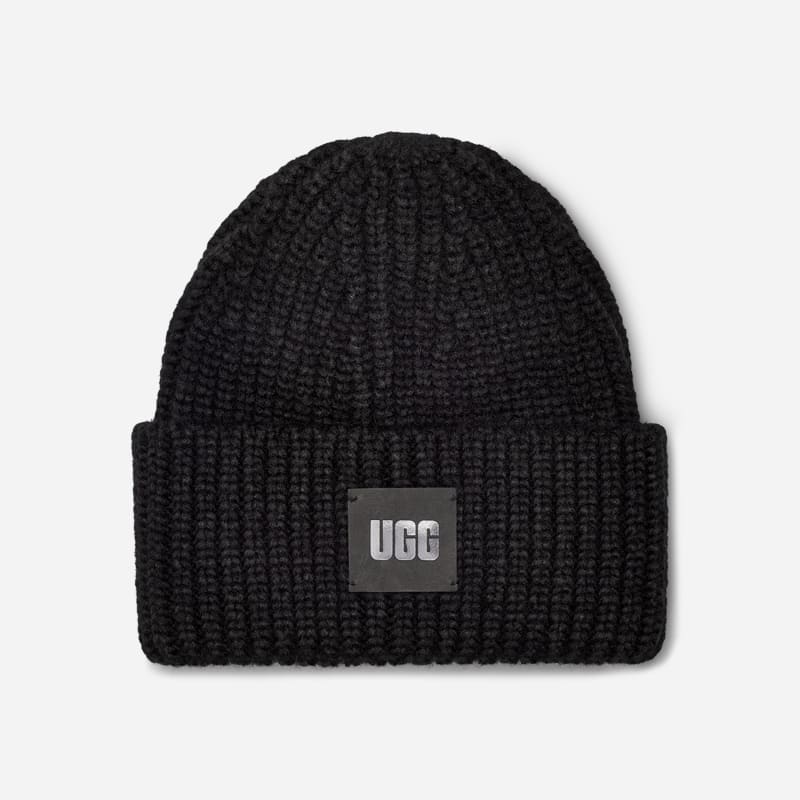 Breit gerippte UGG® Beanie für Damen | UGG® EU in Black, Größe O/S, Wolle von Ugg