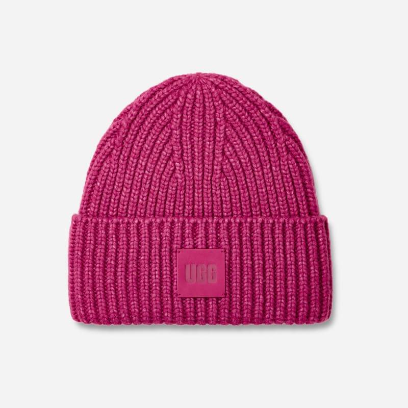 Breit gerippte UGG® Beanie für Damen | UGG® EU in Chroma Pink, Größe O/S, Acrylmischung von Ugg