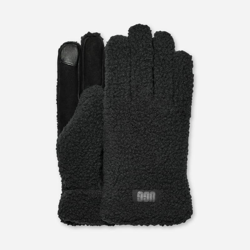 Handschuhe aus UGG®fluff für Herren in Black, Größe L, Fleece von Ugg