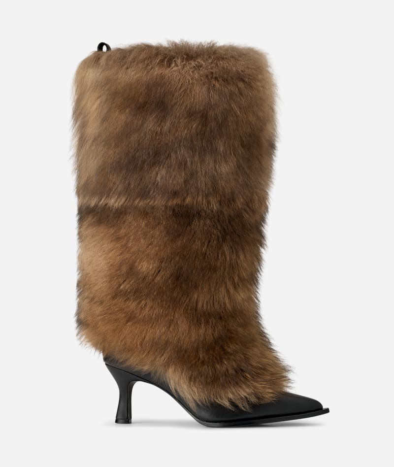 UGG® AMBUSH Fur Heel für Damen in Brown, Größe 37.5, Leder von Ugg