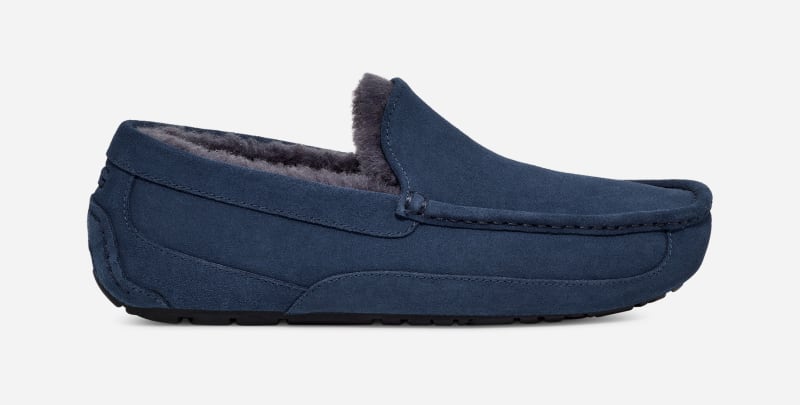 UGG® Ascot Hausschuh für Herren | UGG® EU in Deep Ocean, Größe 46, Veloursleder von Ugg