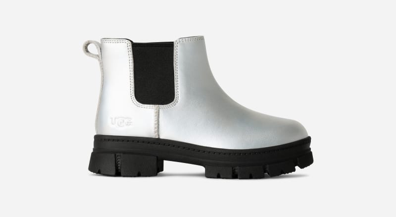 UGG® Ashton Chelsea Shine Boot für Kinder in Silver, Größe 36, Leder von Ugg