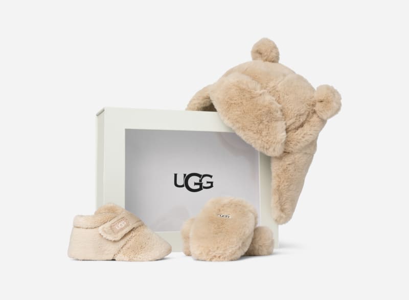 UGG® Bixbee Set bestehend aus ütze und Fäustlingen für Kinder in Blond, Größe 16, Textil von Ugg