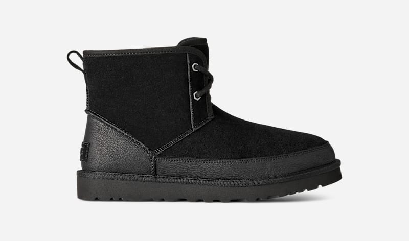UGG® Classic Mini Lennox Lace Up Boot für Herren in Black, Größe 44, Leder von Ugg