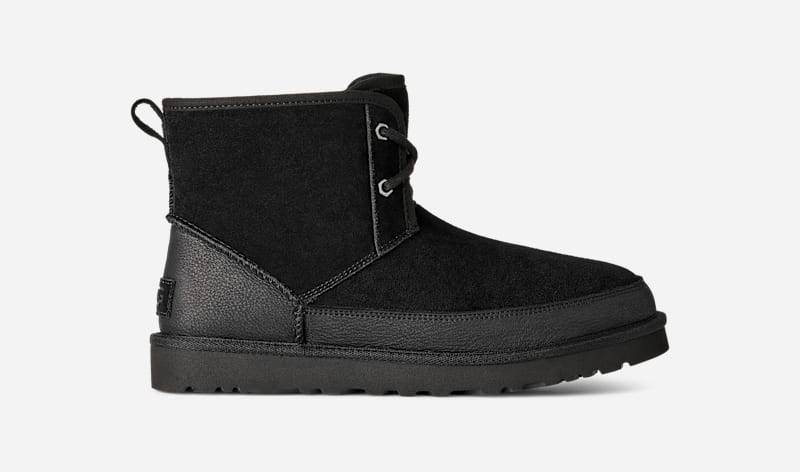 UGG® Classic Mini Lennox Lace Up Boot für Herren in Black, Größe 45, Leder von Ugg