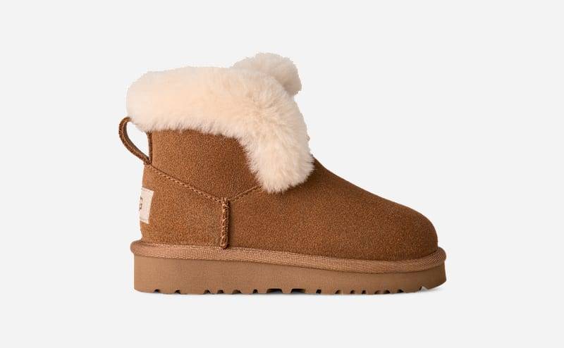 UGG® Classic Mini Posy Boot für Kinder in Brown, Größe 33.5, Wildleder von Ugg
