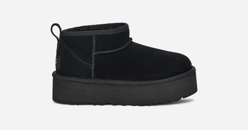 UGG® Classic Ultra Mini Plateau-Boot für Kinder | UGG® EU in Black, Größe 33.5, Veloursleder von Ugg