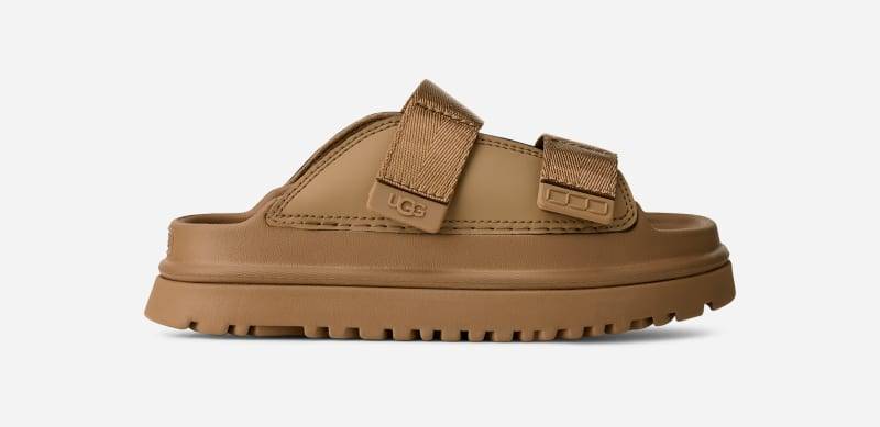 UGG® GoldenGlow Slide für Kinder in Dark Sand, Größe 27.5, Synthetik von Ugg