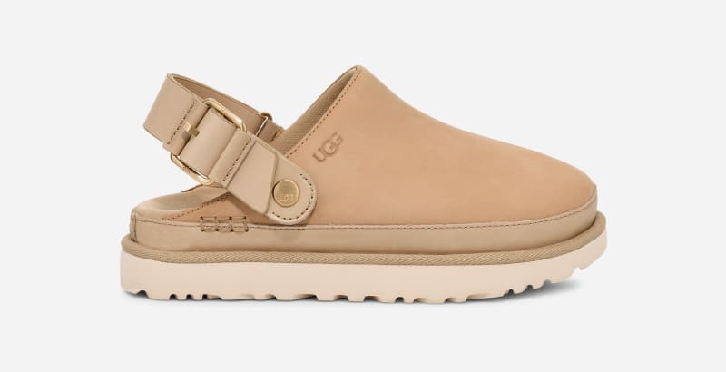 UGG® Goldenstar Villa Clog für Damen in Brown, Größe 40.5, Nubukleder von Ugg