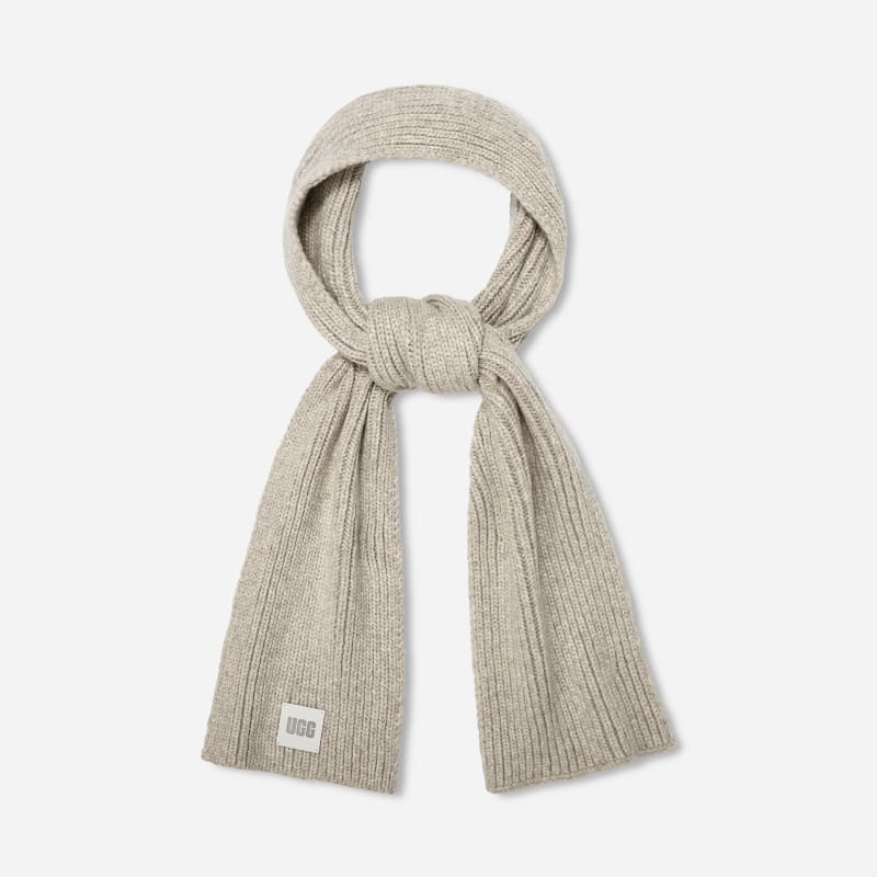 UGG® Grober Rippstrickschal in Light Grey, Größe O/S, Wolle von Ugg