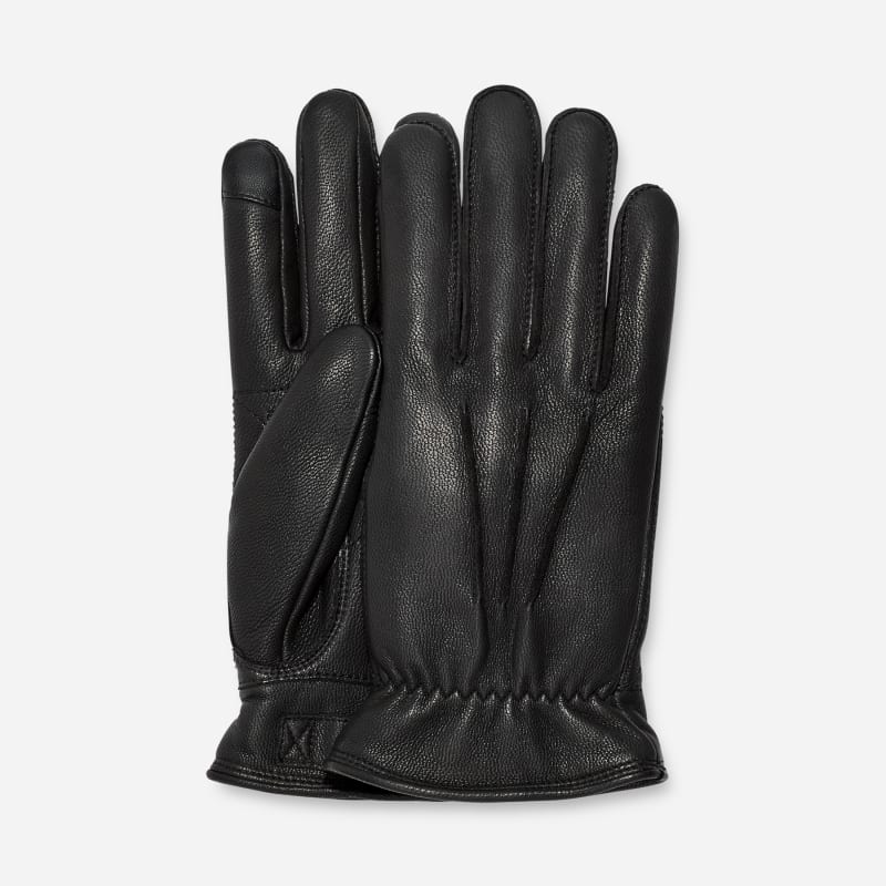 UGG® Lederhandschuhe mit drei Nähten für Herren in Black, Größe M von Ugg