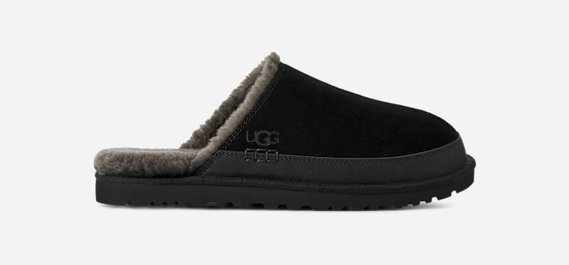 UGG® Leisure Nomad Slide für Herren in Black, Größe 45, Wildleder/Leder von Ugg
