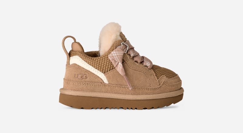 UGG® Lowmel Sneaker für Kinder in Beige, Größe 23.5, Veloursleder/Textil von Ugg