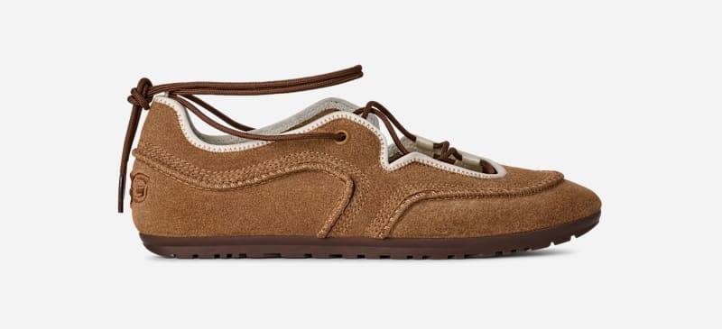 UGG® Quill Ballerina-Sneaker für Damen in Brown, Größe 38, Wildleder von Ugg