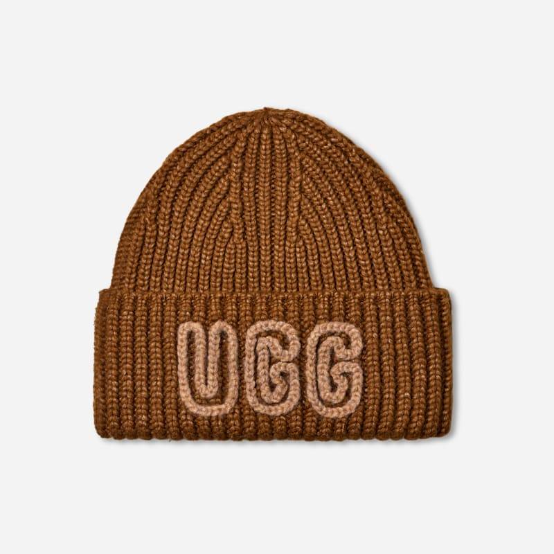 UGG® Ribbed Beanie aus dickem Material für Damen in Deco, Größe O/S, Acrylmischung von Ugg