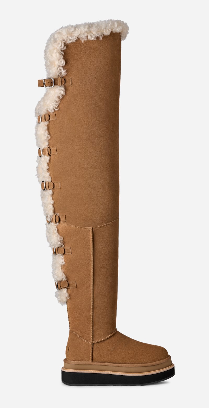 UGG® sacai Overknee-Boot für Damen in Brown, Größe 37, Veloursleder von Ugg