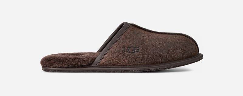 UGG® Scuff Distressed Lederslipper für Herren in Dusted Cocoa, Größe 40, Wildleder von Ugg
