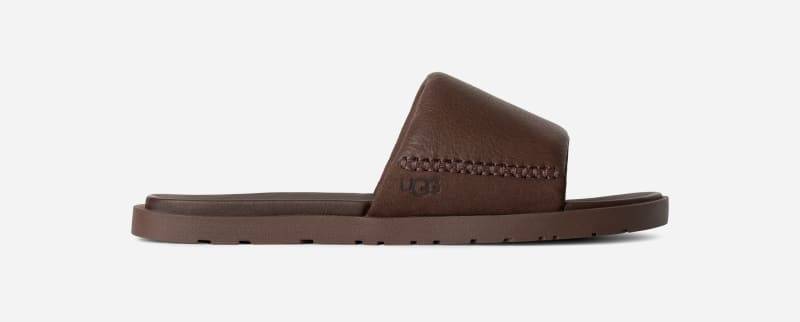 UGG® Seaside II Slide für Herren in Brown, Größe 42, Leder/Wildleder von Ugg