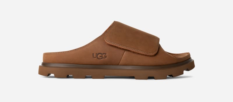 UGG® Solano Slide für Herren in Brown, Größe 44, Nubukleder von Ugg