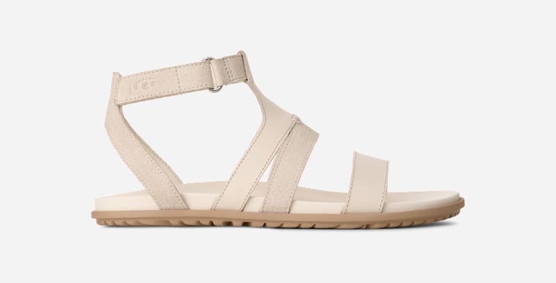 UGG® Solivan Sandale mit Knöchelriemen für Damen in White, Größe 38 von Ugg