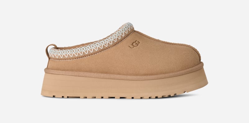 UGG® Tazz II für Damen | Lammfell-Slipper auf in Beige, Größe 42, Veloursleder von Ugg