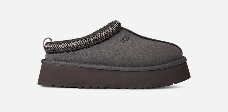 UGG® Tazz II für Damen | Lammfell-Slipper auf in Grey, Größe 38, Veloursleder von Ugg