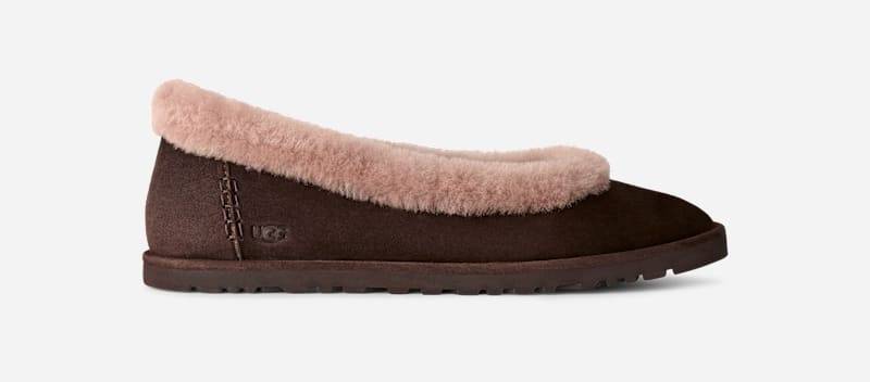 UGG® Zora Ballerina für Damen in Dusted Cocoa, Größe 40, Wildleder von Ugg
