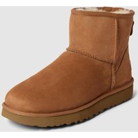 UGG Boots aus Leder mit Label-Patch Modell 'CLASSIC MINI' in Camel, Größe 41 von Ugg