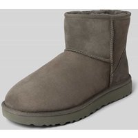 UGG Boots aus Leder mit Label-Patch Modell 'CLASSIC MINI' in Dunkelgrau, Größe 38 von Ugg