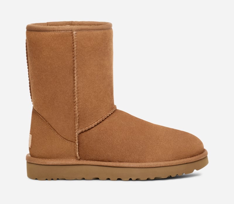 UGG® Classic Short für Herren | Warme Lammfell-Boots auf in Brown, Größe 40, Leder von Ugg